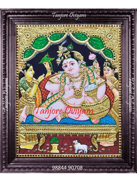 Gold Butter Krishna Tanjore Painting